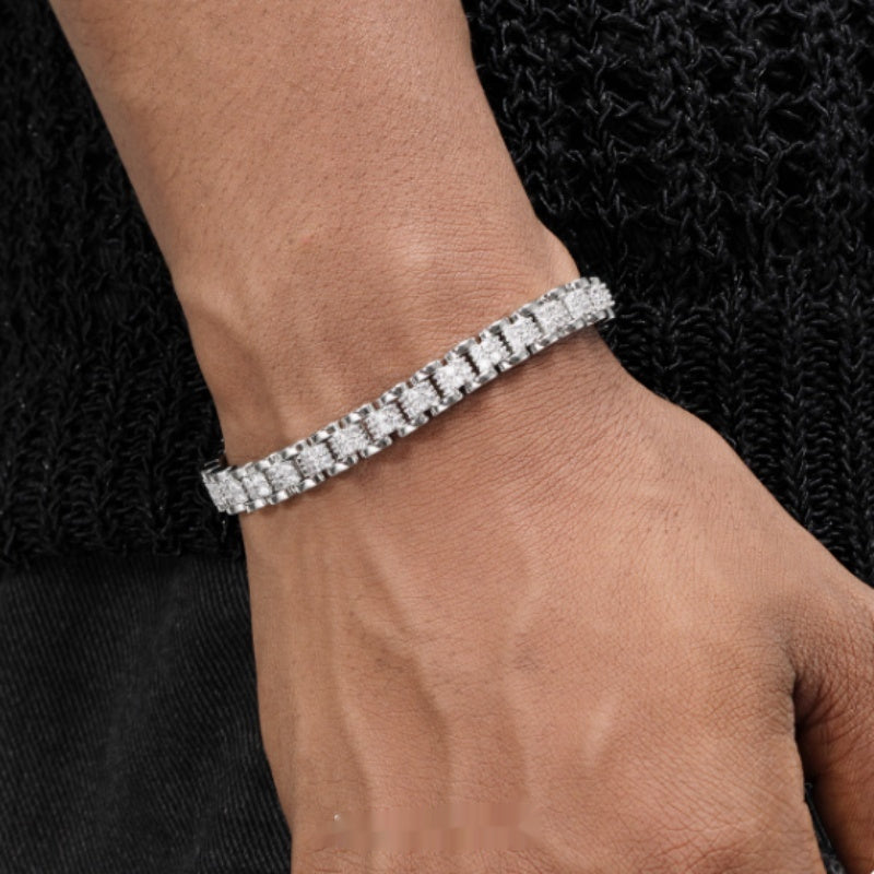 Platinum-plated Diamond Chain Bracelet