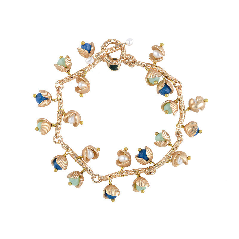 Gold Plated Shell Pearl Bracelet