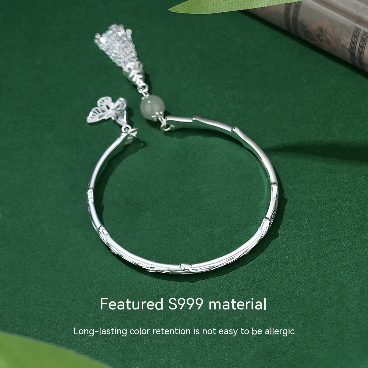 Butterfly Tassel Open-ended Bracelet