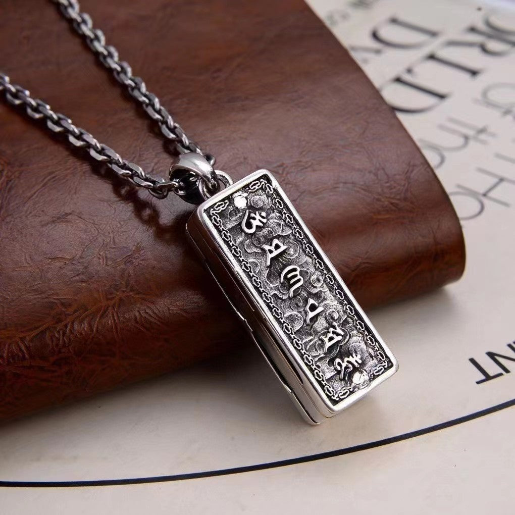 Men Silver Harmonica Necklace