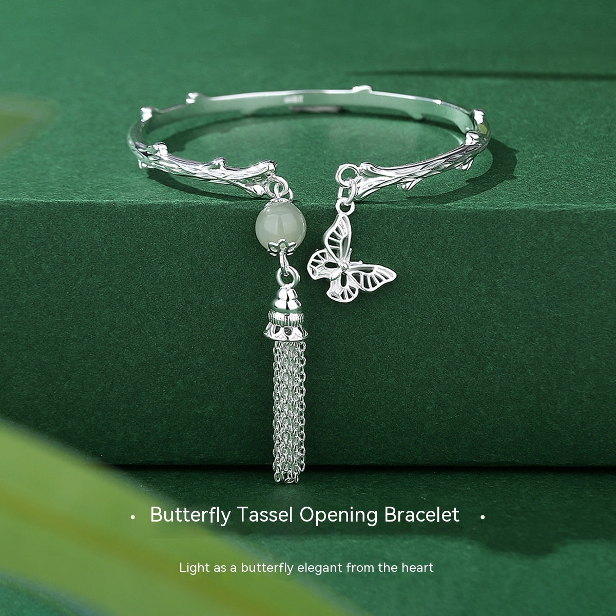 Butterfly Tassel Open-ended Bracelet