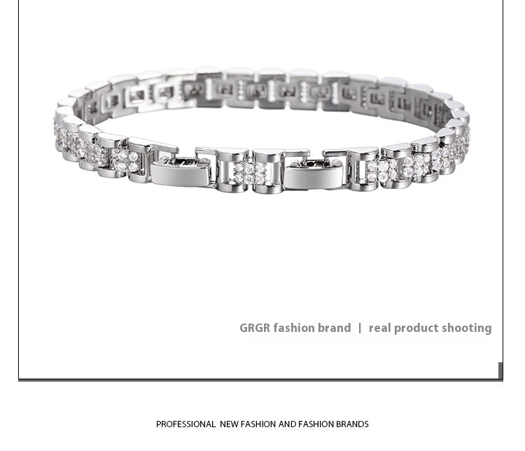 Platinum-plated Diamond Chain Bracelet