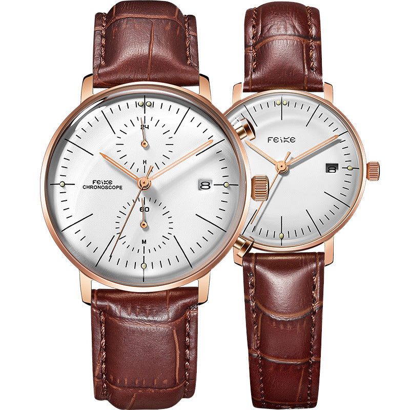 Men's And Women's Fashion Waterproof Belt Watch