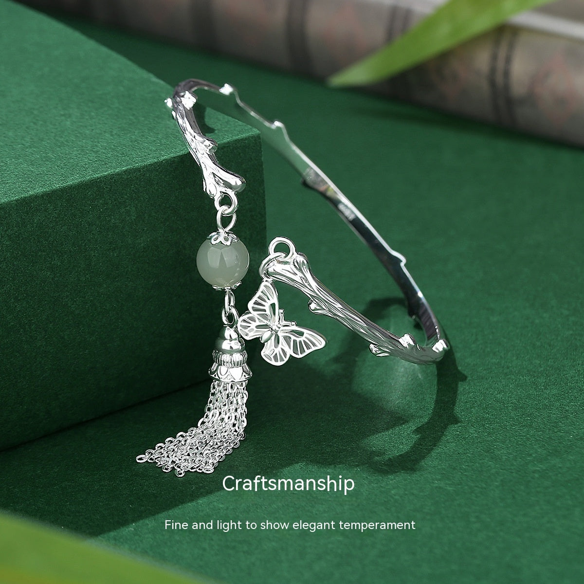 Butterfly Tassel Open-ended Bracelet