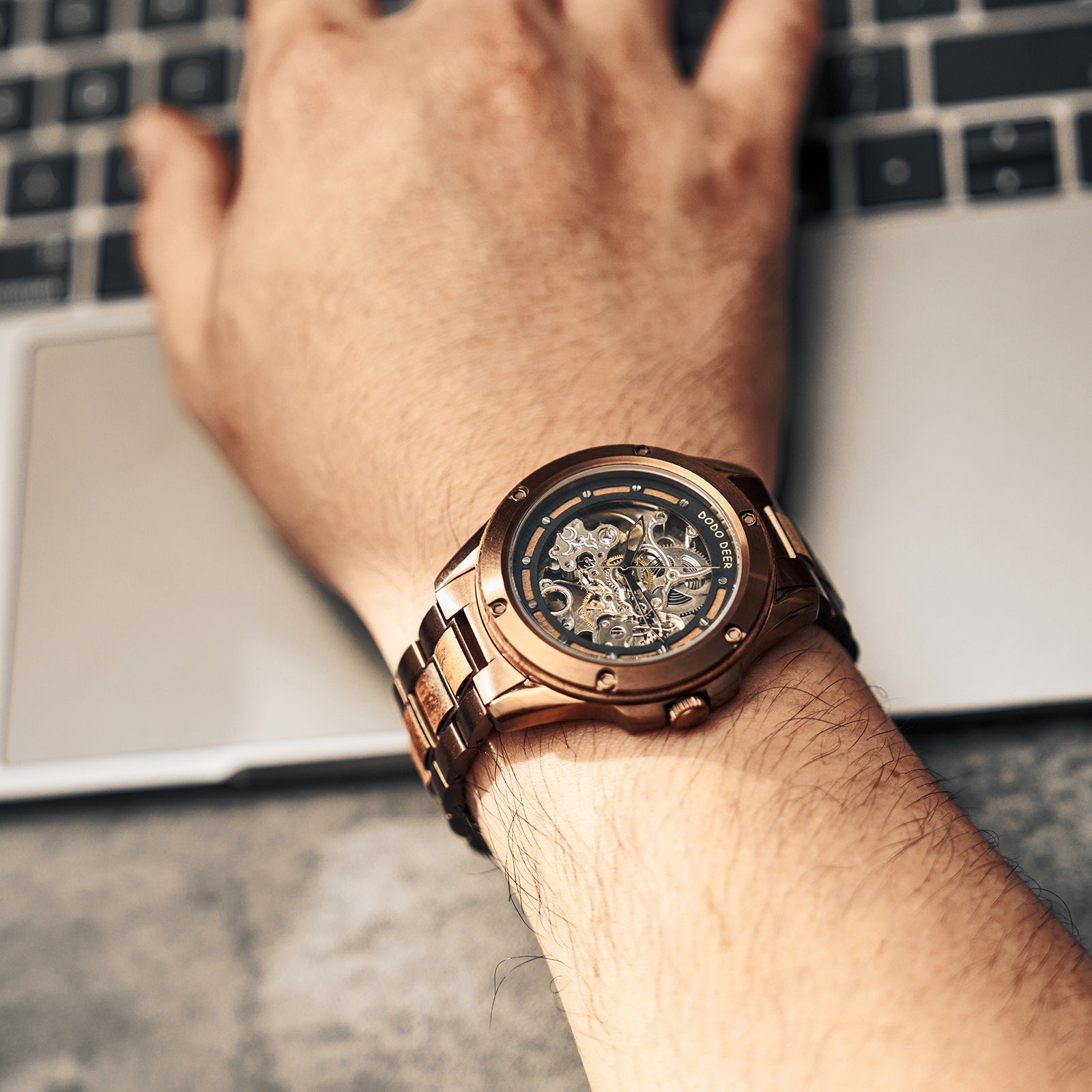 Openwork Mechanical Wooden Watch