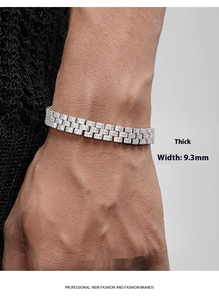 Platinum-plated Diamond Chain Bracelet