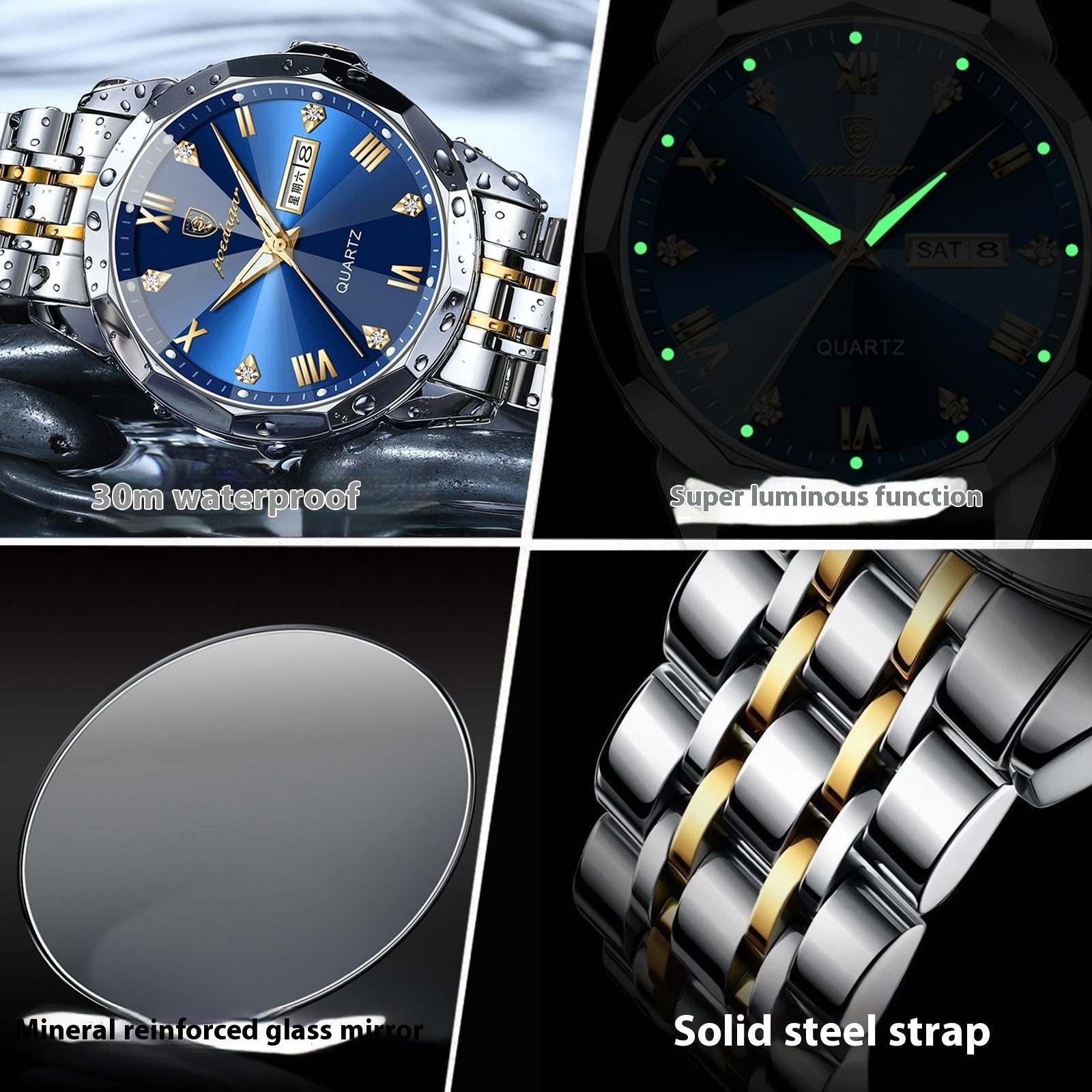 Men Waterproof Luminous Watch